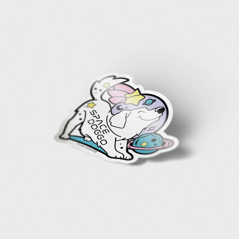 Space Doggo Golden Retriever Vinyl Sticker Decorative Stickers Flair Fighter   