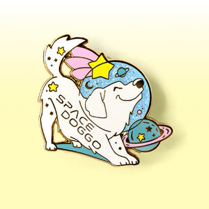 Space Doggo Golden Retriever Enamel Pin Brooches & Lapel Pins Flair Fighter   