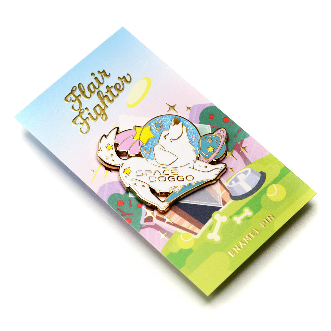 Space Doggo Golden Retriever Enamel Pin Brooches & Lapel Pins Flair Fighter   