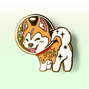 Space Dog Husky Enamel Pin Brooches & Lapel Pins Flair Fighter   