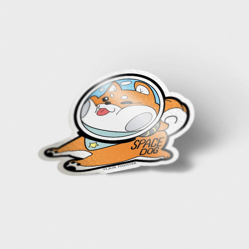 Red Shiba Inu Space Dog Vinyl Sticker Decorative Stickers Flair Fighter   