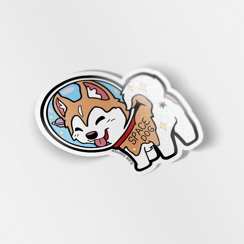 Space Dog Husky Vinyl Sticker Decorative Stickers Flair Fighter   