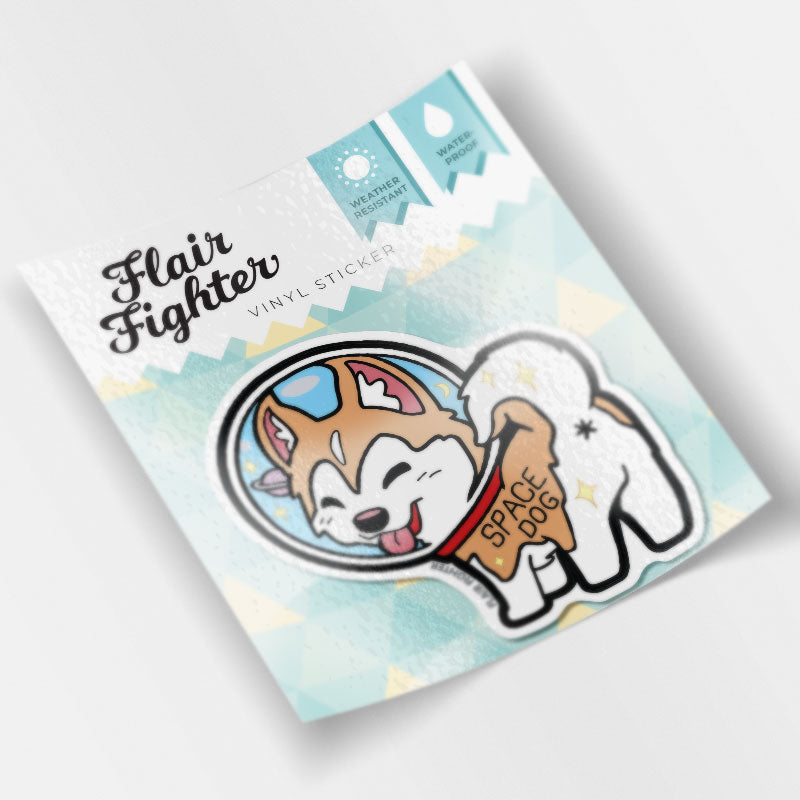 Space Dog Husky Vinyl Sticker Decorative Stickers Flair Fighter   