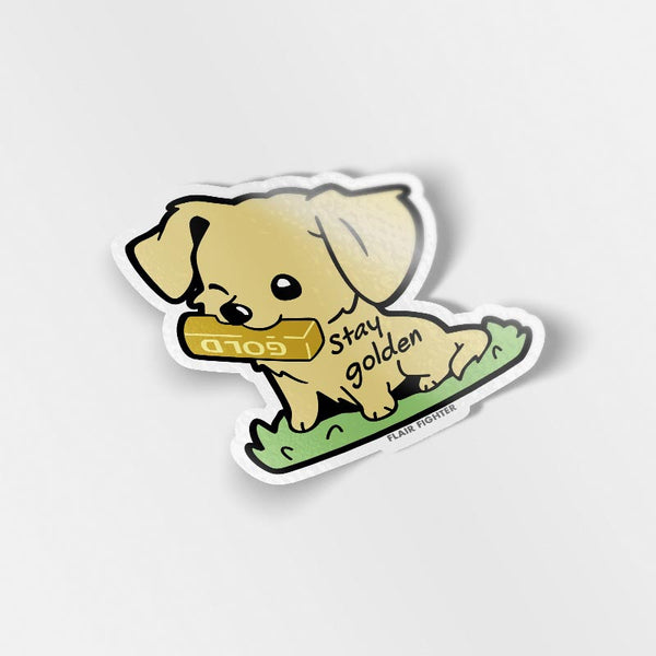 Golden Ririverer Sticker Vinyl Stickers - Dog (Golden Retriever) - Flair Fighter
