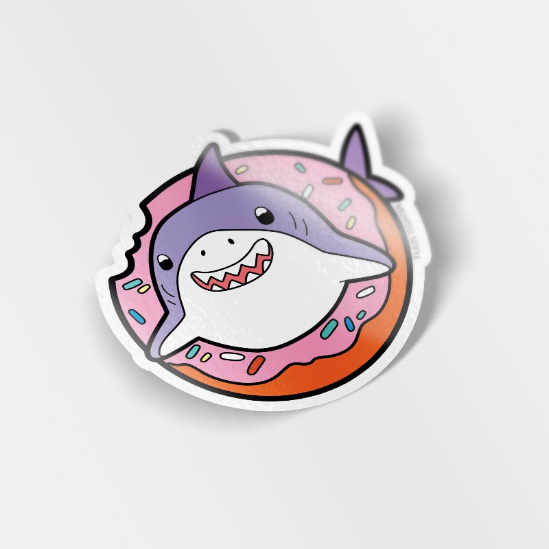 Donut Shark Vinyl Sticker Decorative Stickers Flair Fighter   