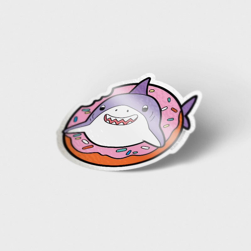 Donut Shark Vinyl Sticker Decorative Stickers Flair Fighter   