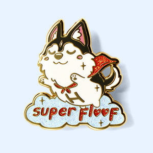 Super Floof Hero Husky Enamel Pin Brooches & Lapel Pins Flair Fighter   
