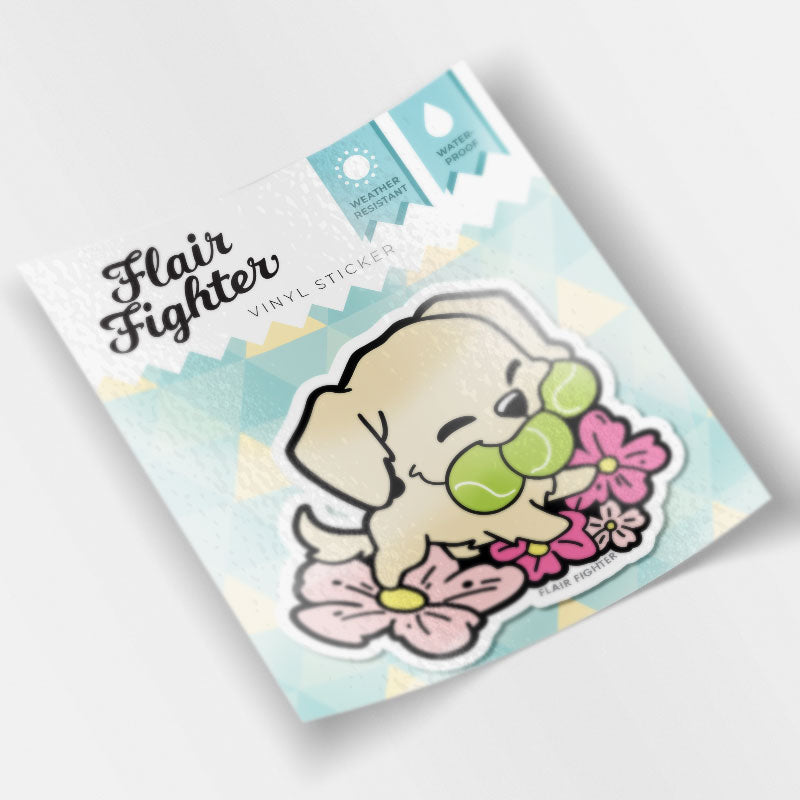 Golden Retriever Tennis Balls Vinyl Sticker Decorative Stickers Flair Fighter   