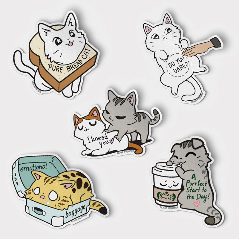 Caturday Best Sellers Vinyl Stickers SET C [5 PCS] Decorative Stickers Flair Fighter   