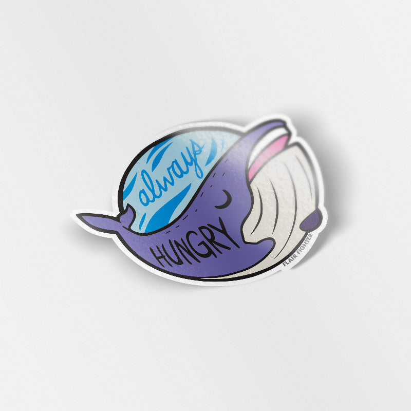 "Always Hungry" Blue Whale Vinyl Sticker Decorative Stickers Flair Fighter   