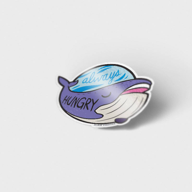 "Always Hungry" Blue Whale Vinyl Sticker Decorative Stickers Flair Fighter   