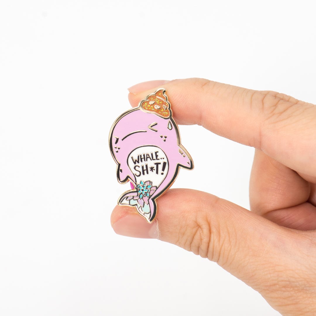 "Whale Shit" Whale Enamel Pin Brooches & Lapel Pins Flair Fighter   